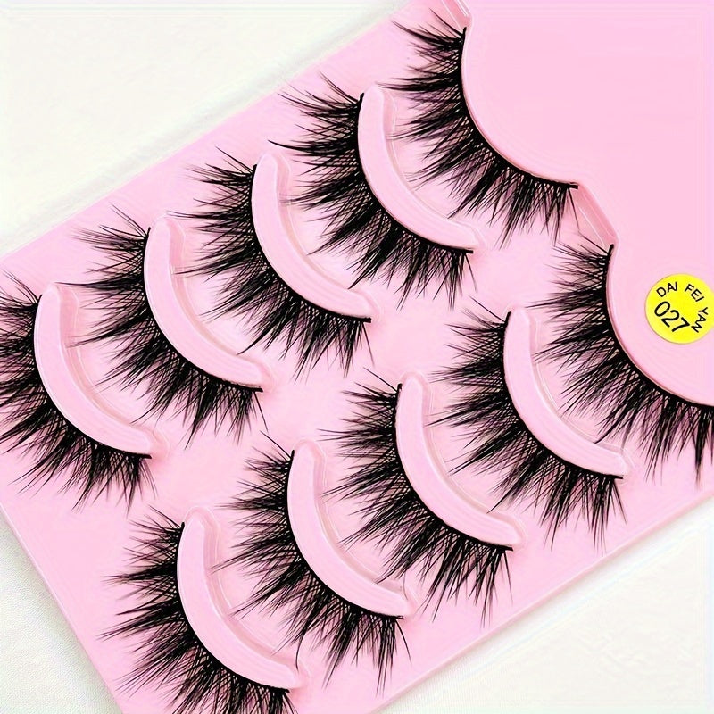 5 Pairs of Extra Long Crossed Big Devil False Eyelashes - Enchanting Voluminous Comic Stage Makeup Lashes with No Fragrance