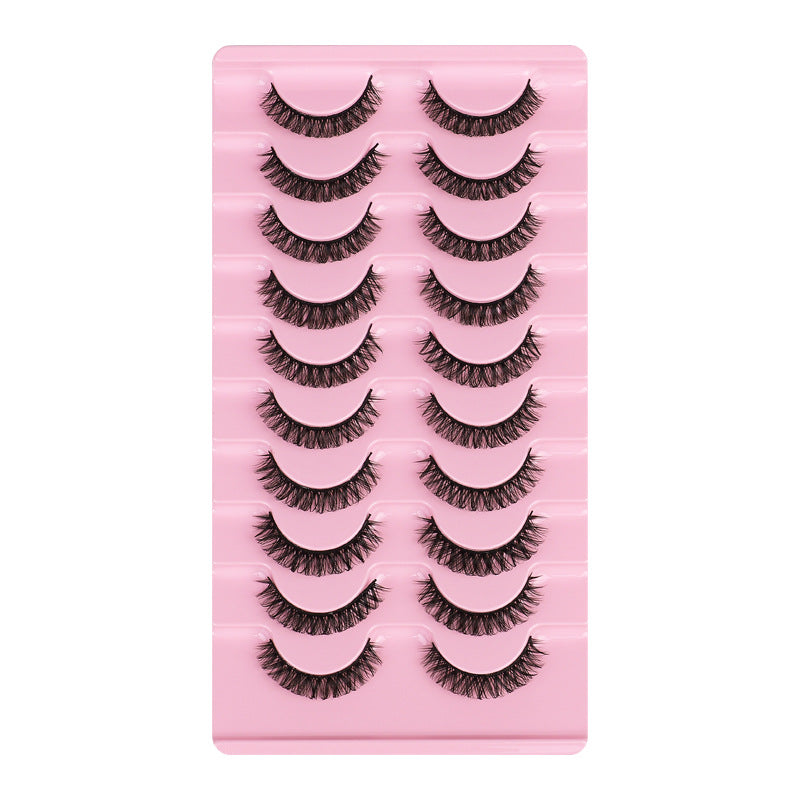 10-Pair Set of New DD Curl Russian Volume Lashes, Large Curve, Dramatic C & D Curls, Thick European & American Style Eyelashes