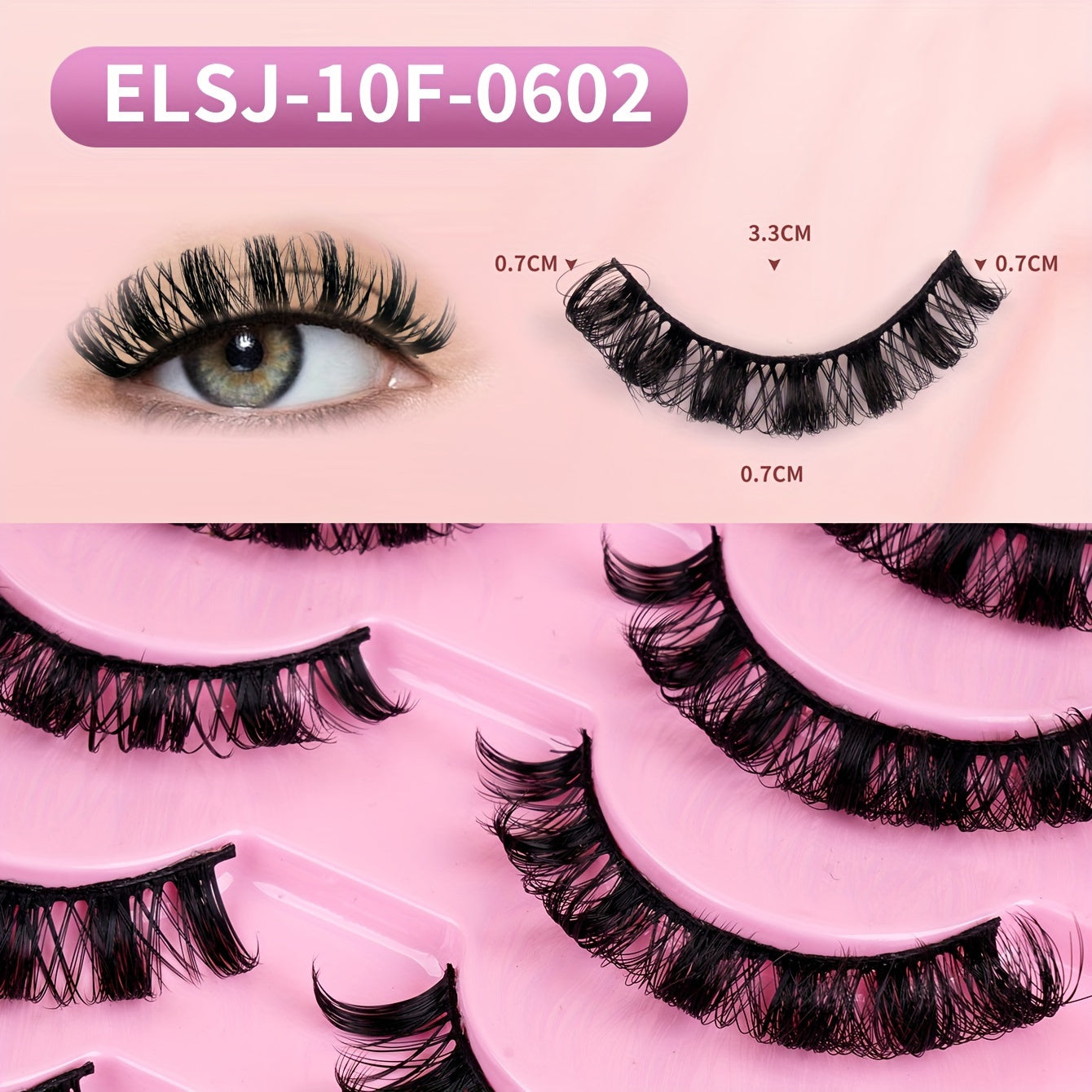 Classic Volume Eyelashes 10 Pairs 33mm 3D False Eyelashes, Russian Curls, Natural & Light, Perfect for Beginners, Party & Holiday