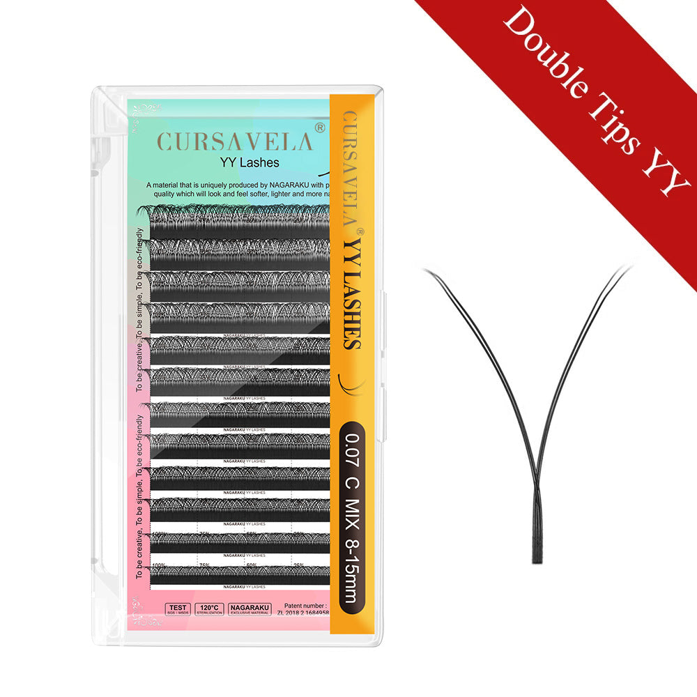 YY Pre-Made Eyelashes 100pcs The exquisite CURSAVELA eyelashes significantly boost the eyes' allure.