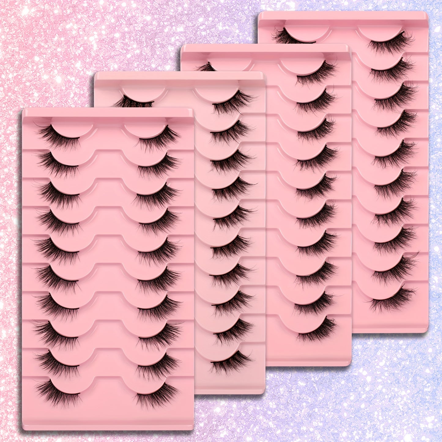 3D Crisscross Fluffy Half Eye Lashes - Soft, Reusable, Super Natural Extension False Eyelashes for Daily Makeup and Party - Easy to Apply, Long-Lasting, Comfortable Wear