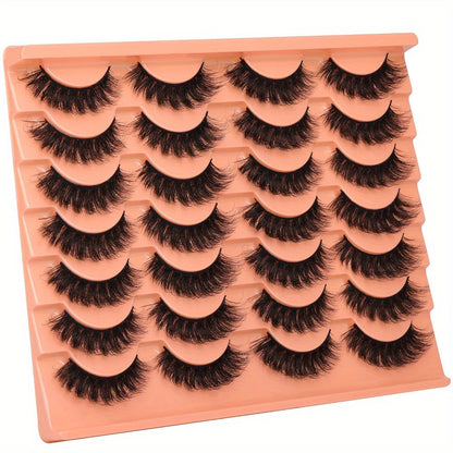 Classic Volume Eyelashes 14 Pairs Thick and Fluffy Faux Mink False Eyelashes Pack – Wispy Black Cat Eye Lashes with a Natural Look, Like Eyelash Extensions