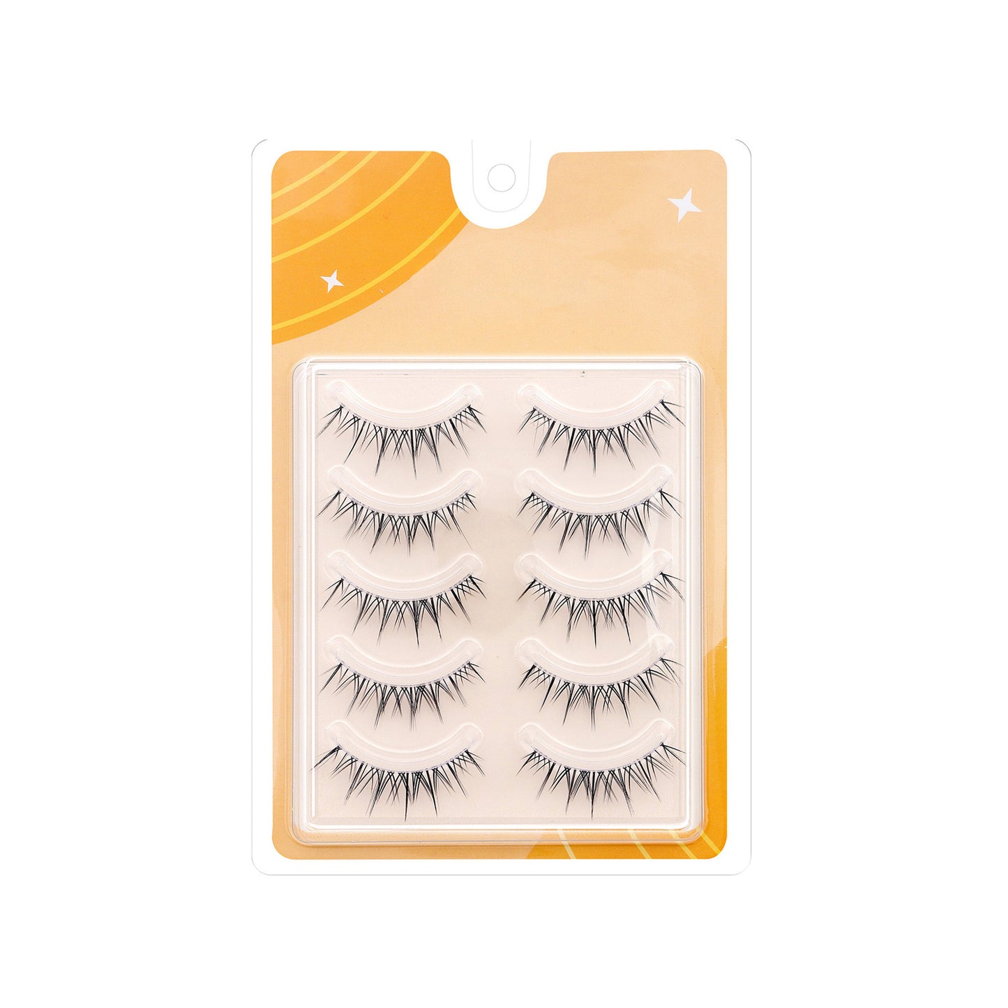 100 pcs Little Devil One-Piece Full Strip Lashes | Realistic Natural Transparent Band Lashes | 5 Pairs of Voluminous Eyelashes Wholesale