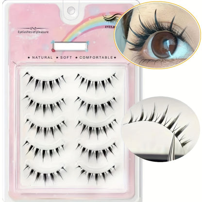 Dramatic 3D Thick & Curly False Eyelashes - Beginner-Friendly, Reusable, Self-Adhesive for Bold Anime Looks