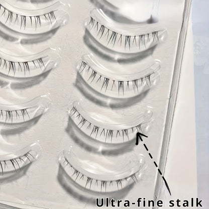 100pcs 5 pairs Soft and Natural Faux Mink Lashes, Short Transparent Root False Eyelashes for a Dramatic Eye Look.