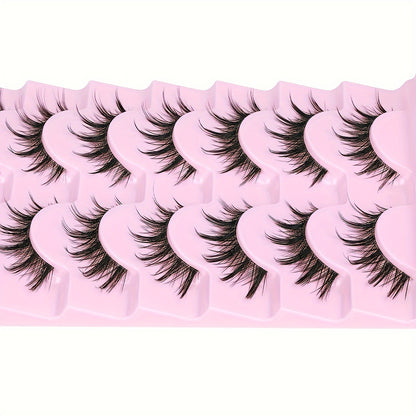 CURSAVELA 3D Anime Cosplay False Eyelashes - Ultra-Realistic, Lightweight & Reusable - Transparent Stem for Dramatic Asian Manga Look