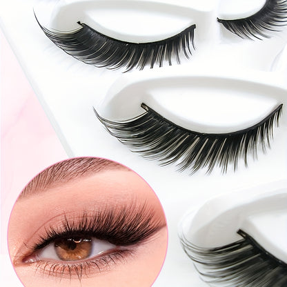 100PCS 5 Pairs of Luxurious Faux Mink False Eyelashes - Natural Look, Winged Design, Slender and Fluffy, Cat Eye and Fox Style - Lightweight, Reusable, and Easy to Apply.