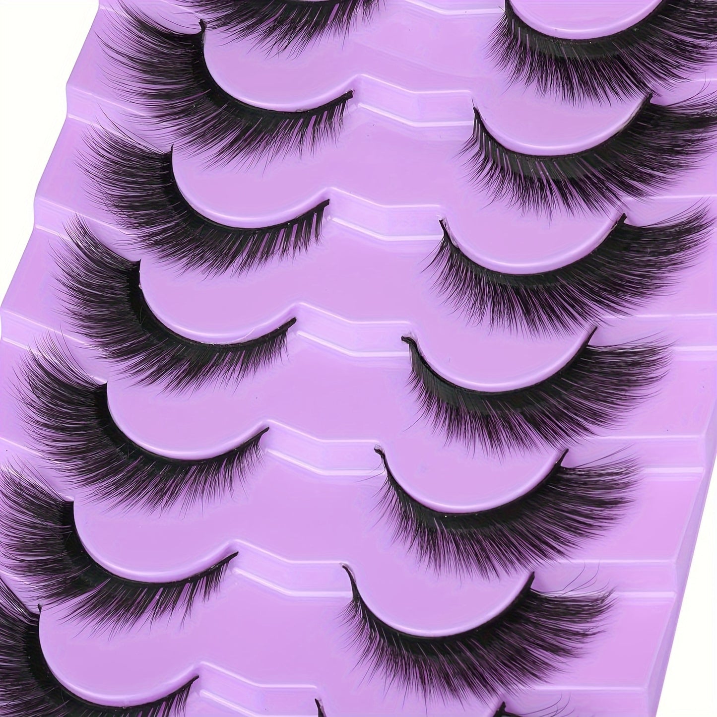 CURSAVELA 15mm Vivid Fox Eye Faux Mink Fluffy Cat Eye False Eyelashes, Long Curly Design, 7 Pairs Pack, Perfect for Halloween Makeup