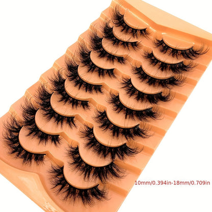 Classic Volume Eyelashes 9 Pairs Ultra-Soft Fluffy 3D Faux Mink False Lashes - Luxurious Handcrafted Dramatic Volume - Natural Blend for Daily to Glam Looks