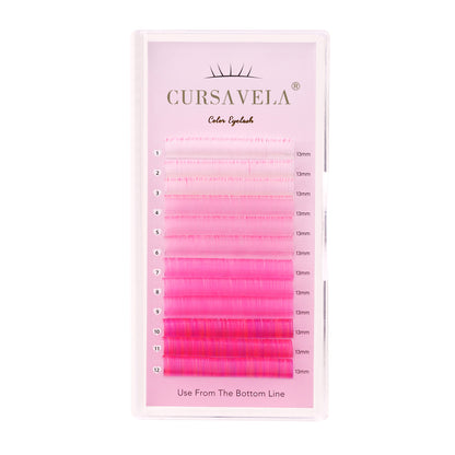 100pcs Colorful Eyelash Individual  Extensions for Halloween – Mix of Pink, Red, Green, Blue, and Purple by CURSAVELA