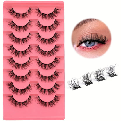 Lush 3D Faux Mink Lashes Kit: Waterproof, Lightweight, Multi-Length DIY for Natural to Glam Looks (8 Pairs)