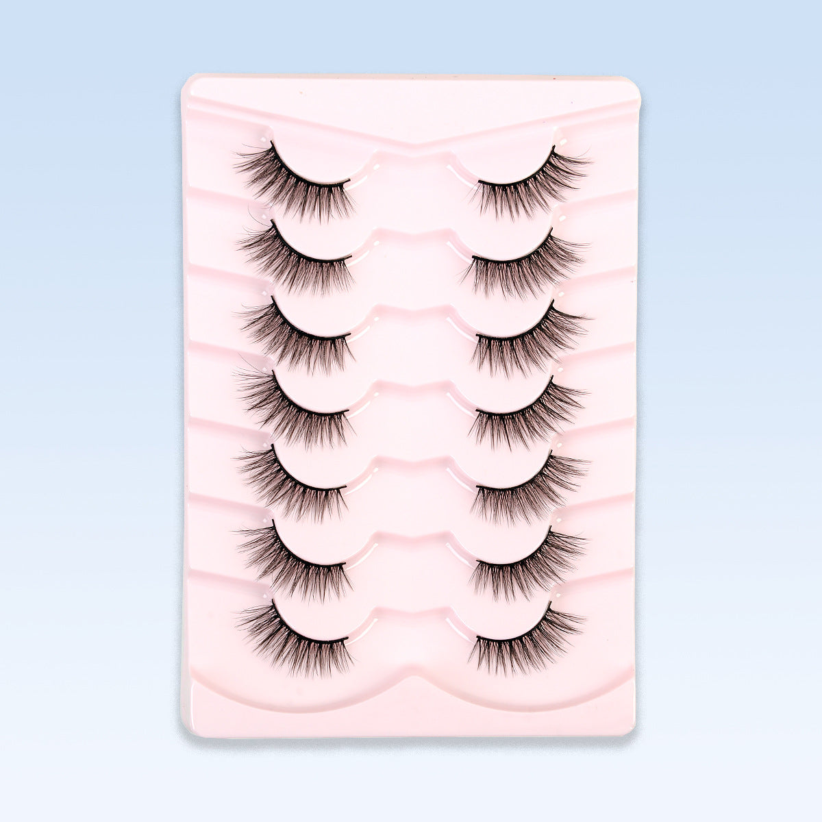 CURSAVELA 7 Pairs Half Eye 3D Short Cat Eye False Eyelashes, Faux End-Half Style