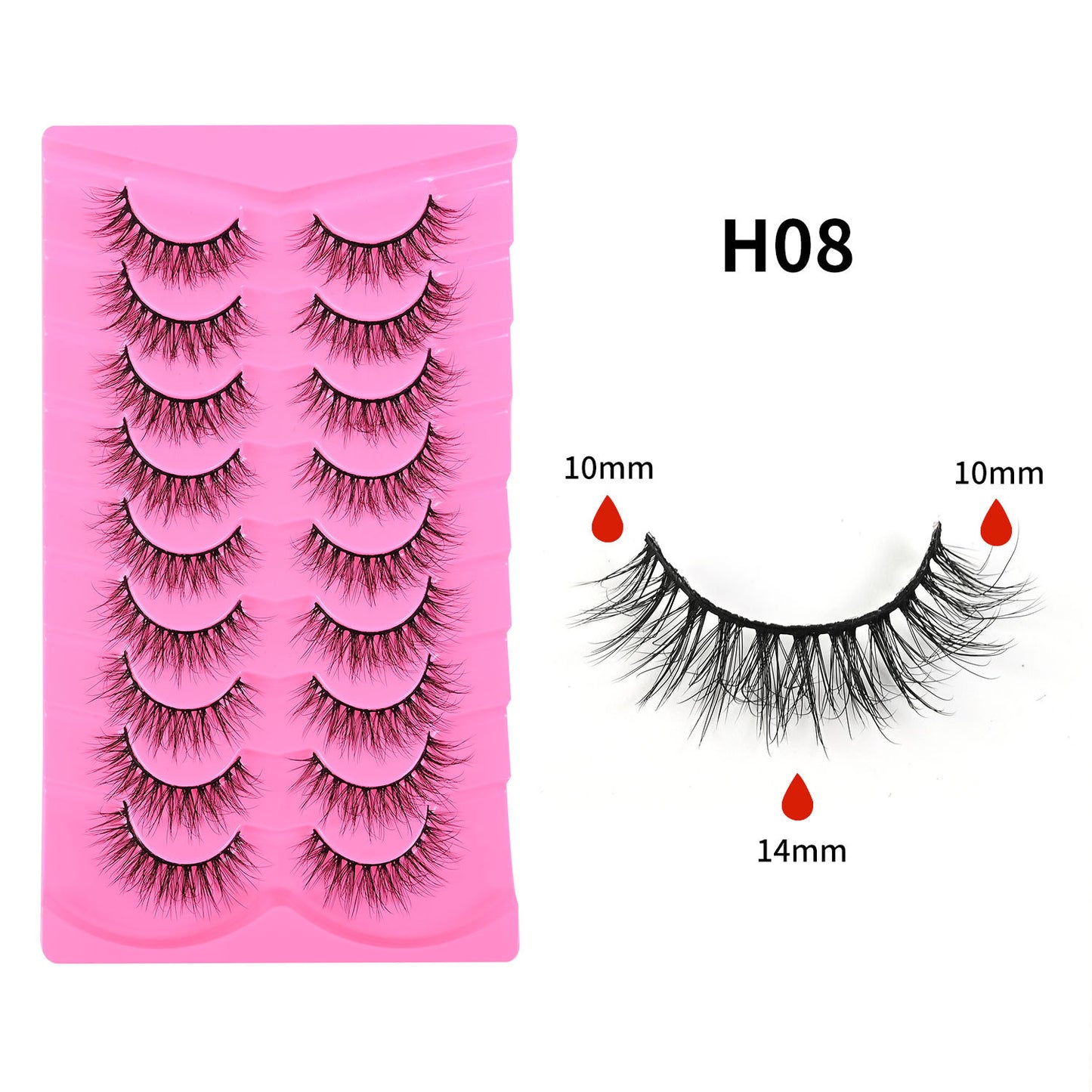 More style 9 Pairs 5D Explosion Style False Eyelashes, Large Capacity, Dense and Curled Self-Extension Lashes, Natural Stiff Stem False Eyelashes