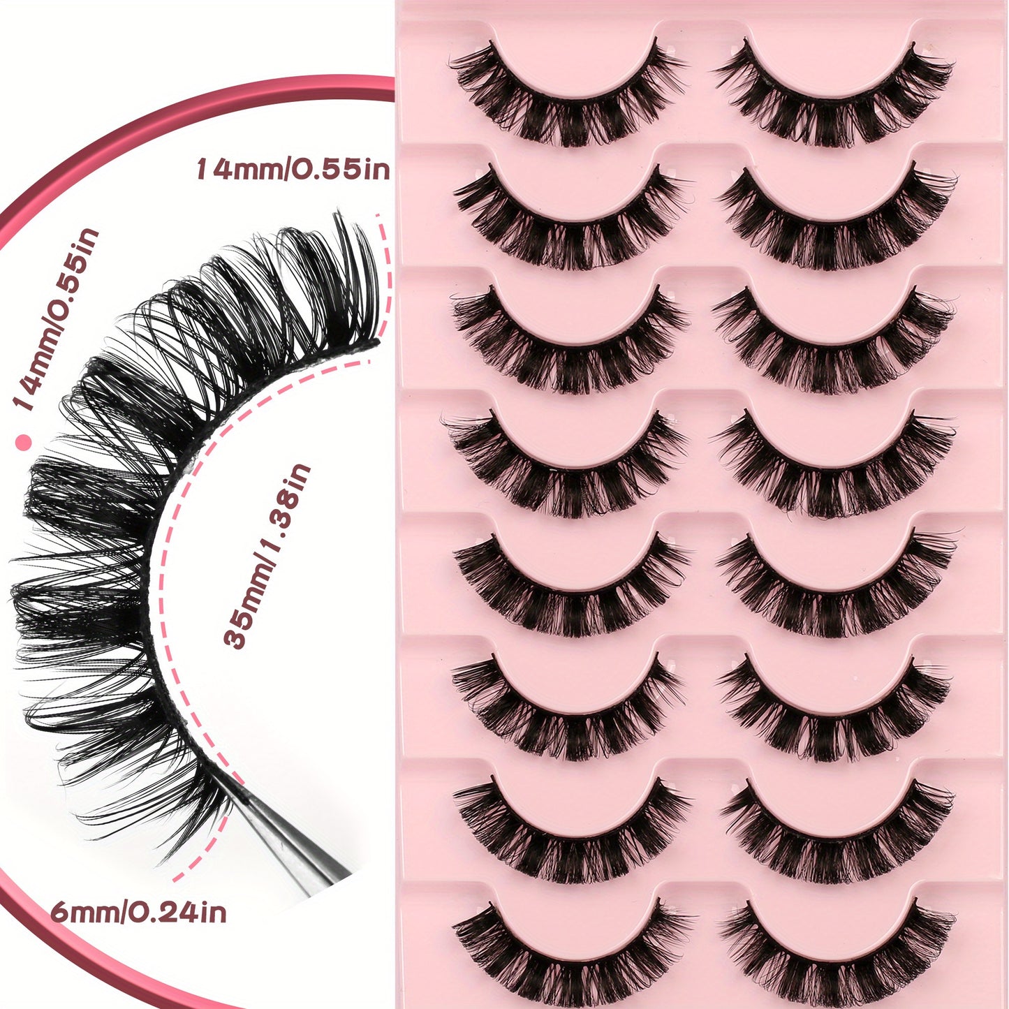 Classic Volume Eyelashes Multipack False Lashes - Natural Look Strip Lashes, Fluffy D Curl Eyelashes for Volume, Fake Lashes Pack for Stunning Eye Makeup