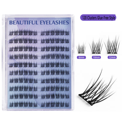 Large Capacity 120 Clusters Camellia Glue-Free False Eyelashes, Reusable Natural Soft Self-Adhesive Eyelashes