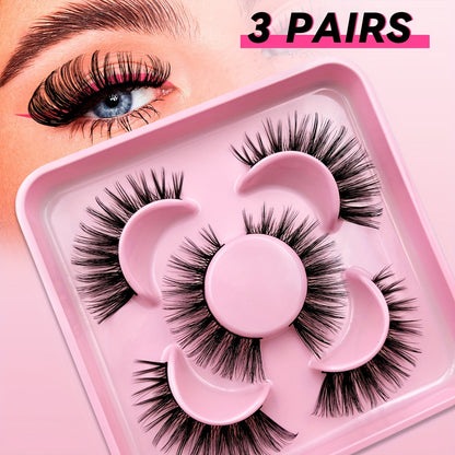 Russian Volume False Eyelashes | 3/9/15 Pairs | Fluffy & Thick C-Curl for Parties & Everyday Glam | Beginner-Friendly