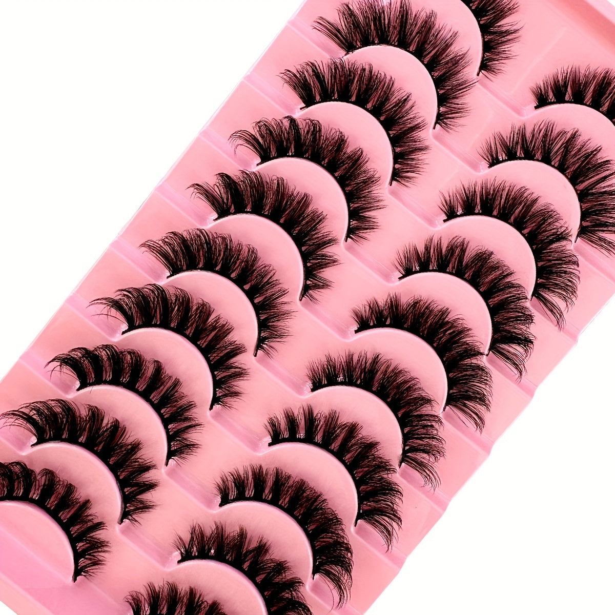 Classic Volume Eyelashes 10 Pairs Soft & Fluffy 3D Faux Mink False Eyelashes - Handmade Dense Volume for Natural Look, Reusable & Comfortable