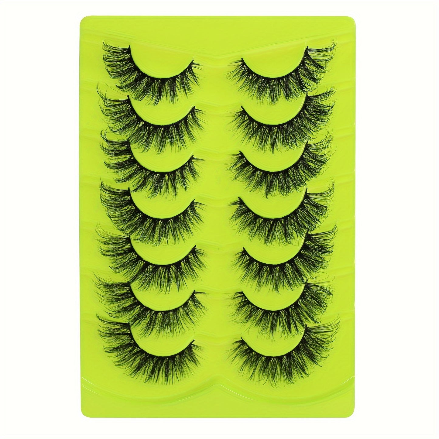 CURSAVELA 7-Pair False Eyelashes Set - Fairy, Cat Eye, Russian DD, Anime Style, 10-18mm, 0.07/0.10mm Thick, Faux Mink, Lightweight, Reusable, Waterproof