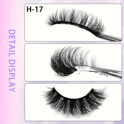 5 Pairs 3D Fluffy False Eyelashes, Wispy Natural Full Strip Lashes, Dramatic Volume Reusable Unscented for Daily Wear