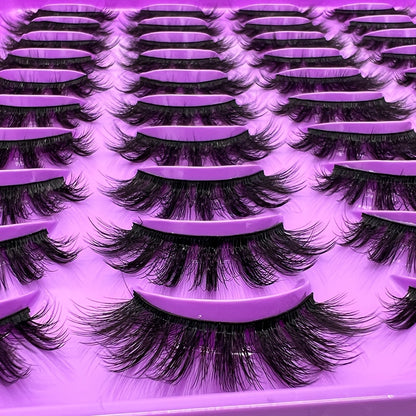 20 Pairs Faux Mink Eyelashes - Natural to Glamorous C Curl Lashes in Cat Eye, Doll & Fluffy Styles, Comfortable Wear.