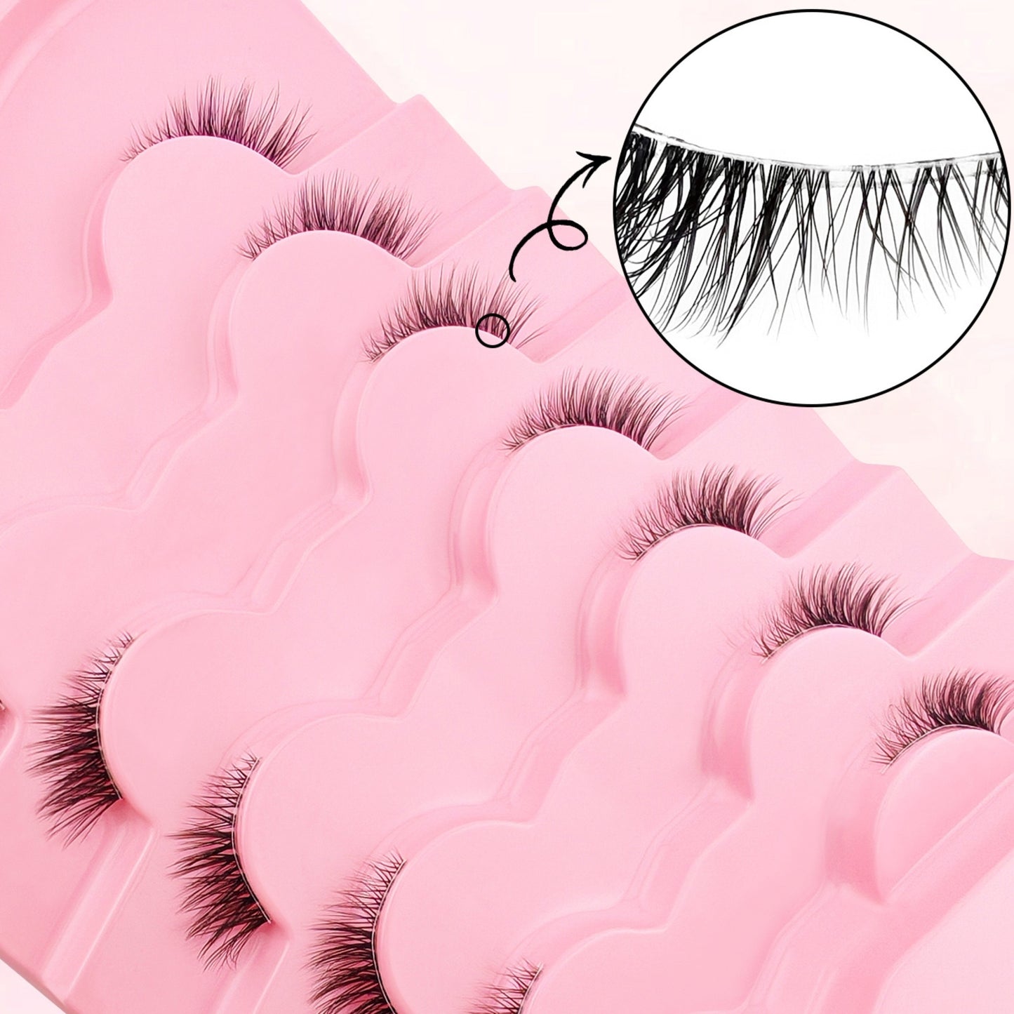 7 Pairs Fluffy Half Eye False Eyelashes Set – Faux Mink 3D Effect, Transparent Stem, Lightweight & Reusable for Natural Look