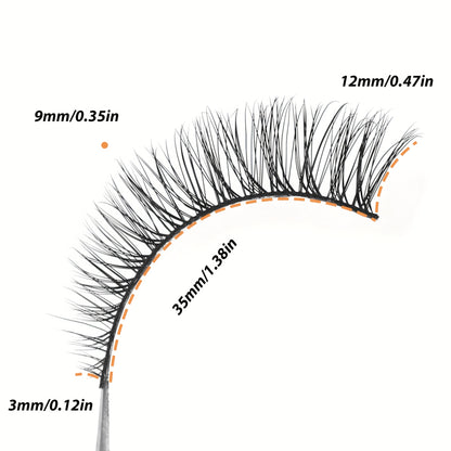 20 Pairs 3D Light Volume Natural Cross Fluffy Cat Eye False Eyelashes | Soft, Reusable, Easy to Apply | Perfect for Everyday Wear or Special Occasions