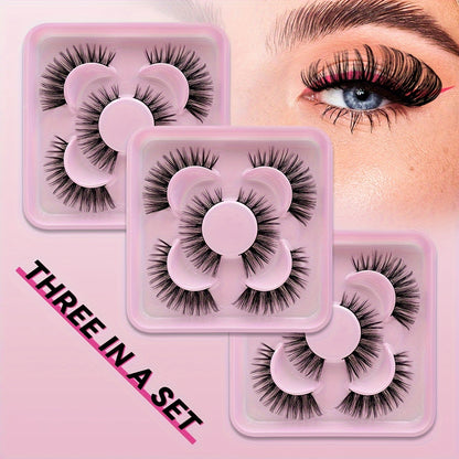 Russian Volume False Eyelashes | 3/9/15 Pairs | Fluffy & Thick C-Curl for Parties & Everyday Glam | Beginner-Friendly