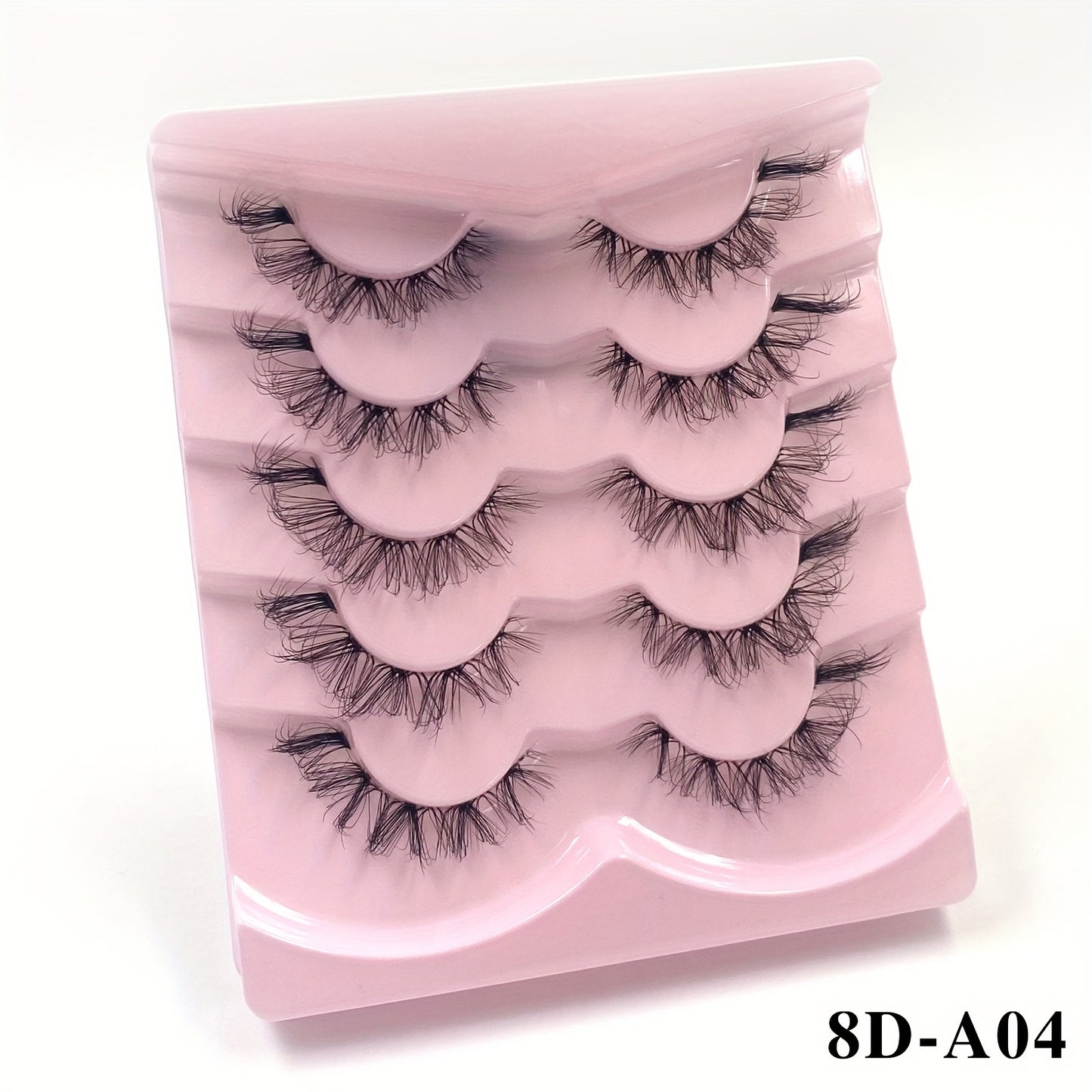 5 Pairs of 3D Fluffy Eyelashes with Clear Band - Reusable & Natural Look