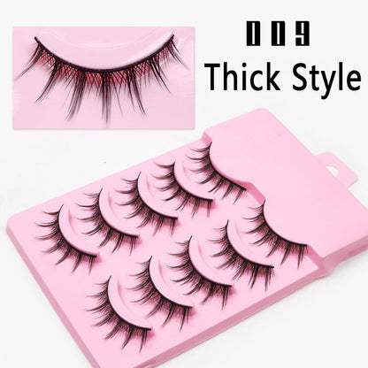 wholesale 100pcs Barbie Comic-inspired Little Devil False Eyelashes with Natural Cotton Thread Stems, Fairy Lashes in Natural &amp; Thick Styles