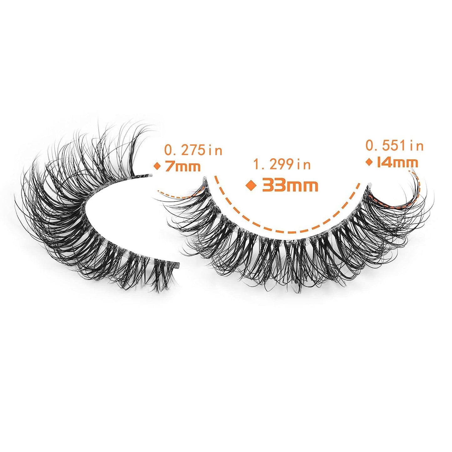 CURSAVELA 7 Pairs Luxurious Faux Mink Short Lashes - Natural Fluffy 3D Invisible Effect, Transparent Stem, Reusable