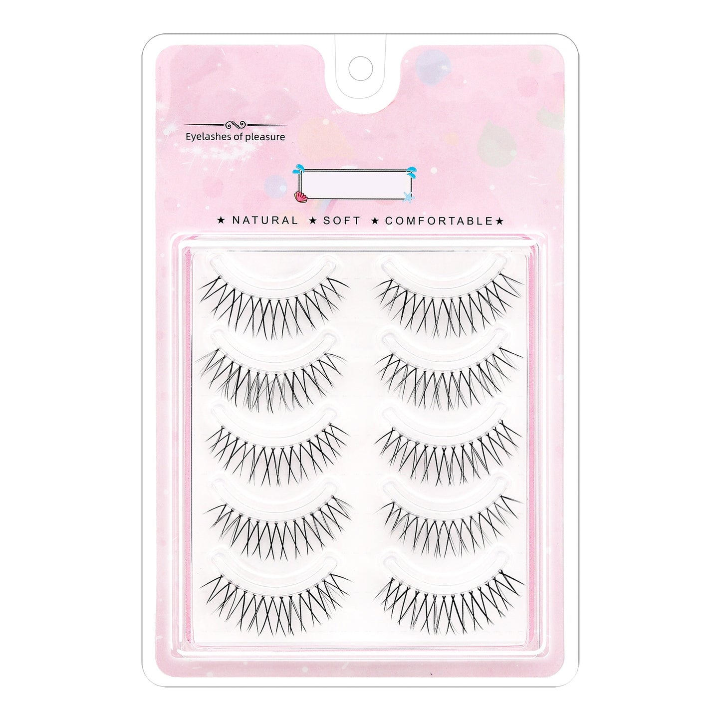 5 Pairs Self-Adhesive C Curl False Eyelashes, Mixed Lengths 6-9mm & 10-12mm - Reusable for Natural & Cosplay Looks