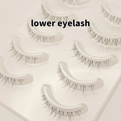 CURSAVELA 5/10 Pairs Crossed Manga Eyelashes - Extra Long, Full Thick, Slender 3D False Eyelashes for Party Club - Natural Look, Reusable, Simulated Transparent Stem Lashes