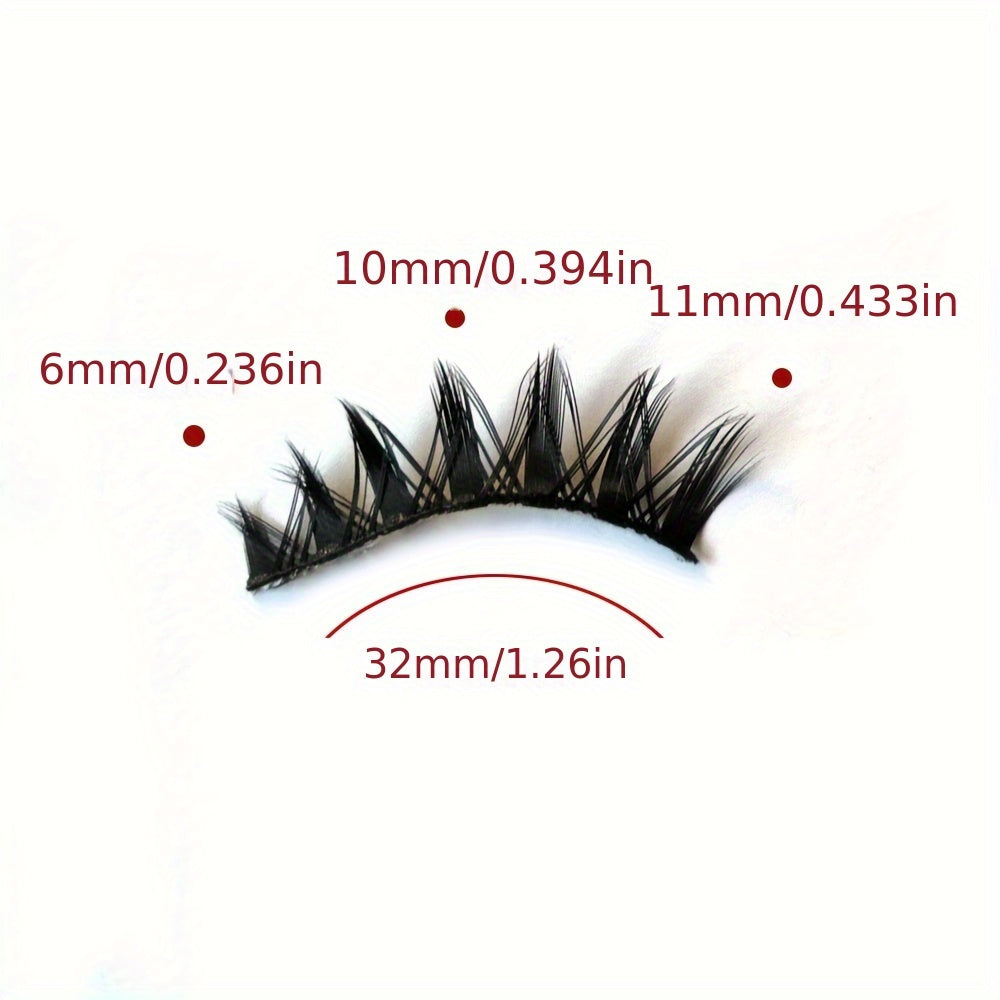 5 Pairs Little Devil Cosplay False Eyelashes: Hard Stem, Tapered Tail, Thick Eye-End Extension for Cute Sisters Style