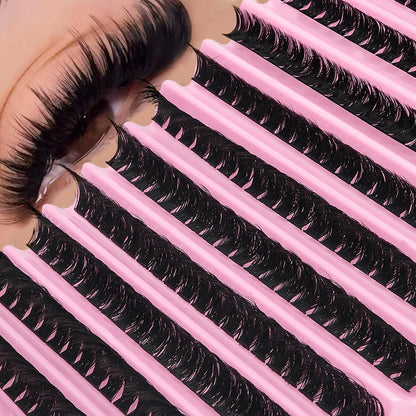 200 Pieces of 0.05mm Thickness 3D Russian Volume D Curl False Eyelash Extensions - Mixed Length (8-16mm), Beginner Friendly, Reusable, and Long-Lasting.