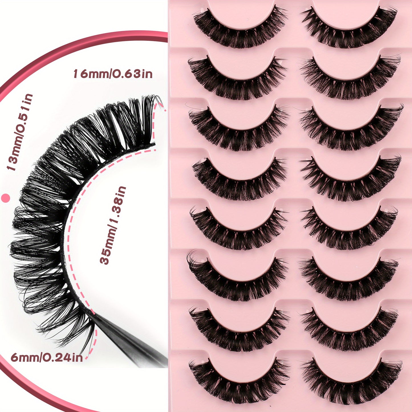 Classic Volume Eyelashes Multipack False Lashes - Natural Look Strip Lashes, Fluffy D Curl Eyelashes for Volume, Fake Lashes Pack for Stunning Eye Makeup