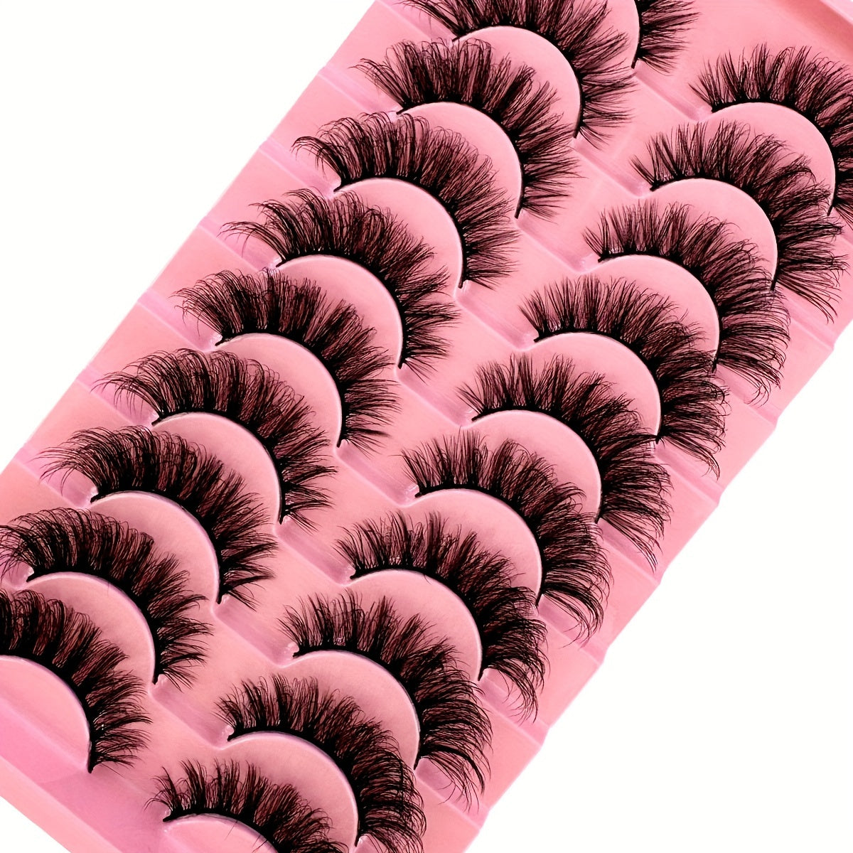 Classic Volume Eyelashes 10 Pairs Soft & Fluffy 3D Faux Mink False Eyelashes - Handmade Dense Volume for Natural Look, Reusable & Comfortable