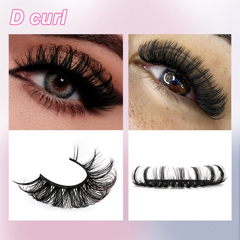 Classic Volume Eyelashes 10 Pairs Russian Strip Lashes Fluffy Faux Mink Lashes 3D False Eyelashes Dramatic Volume Curling Eyelashes Makeup