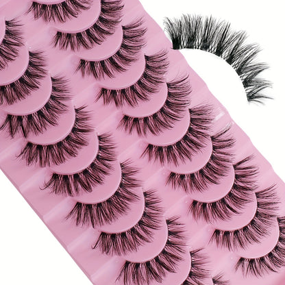 10 Pairs of European & American Style Realistic Devil Doll Eyelashes - Thick, Dramatic Lashes for Bold Eye Looks