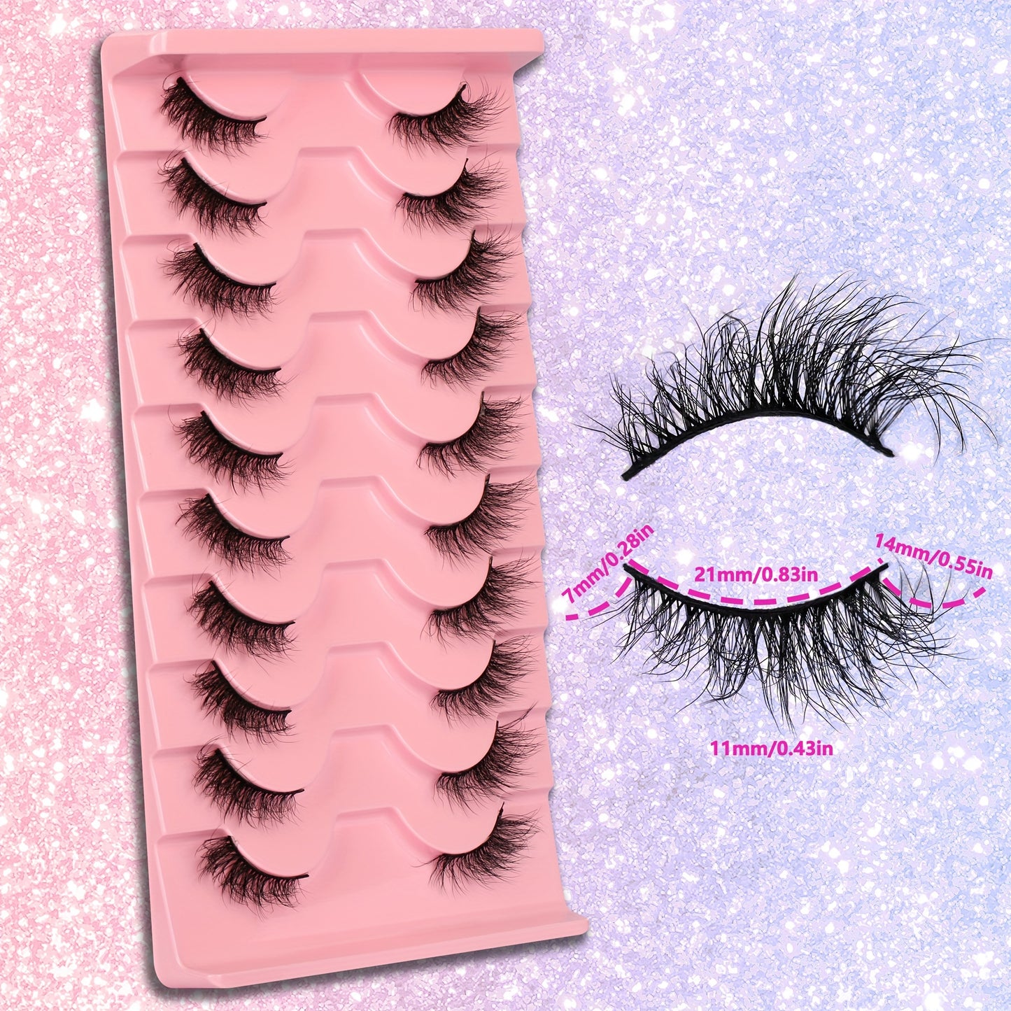 3D Crisscross Fluffy Half Eye Lashes - Soft, Reusable, Super Natural Extension False Eyelashes for Daily Makeup and Party - Easy to Apply, Long-Lasting, Comfortable Wear