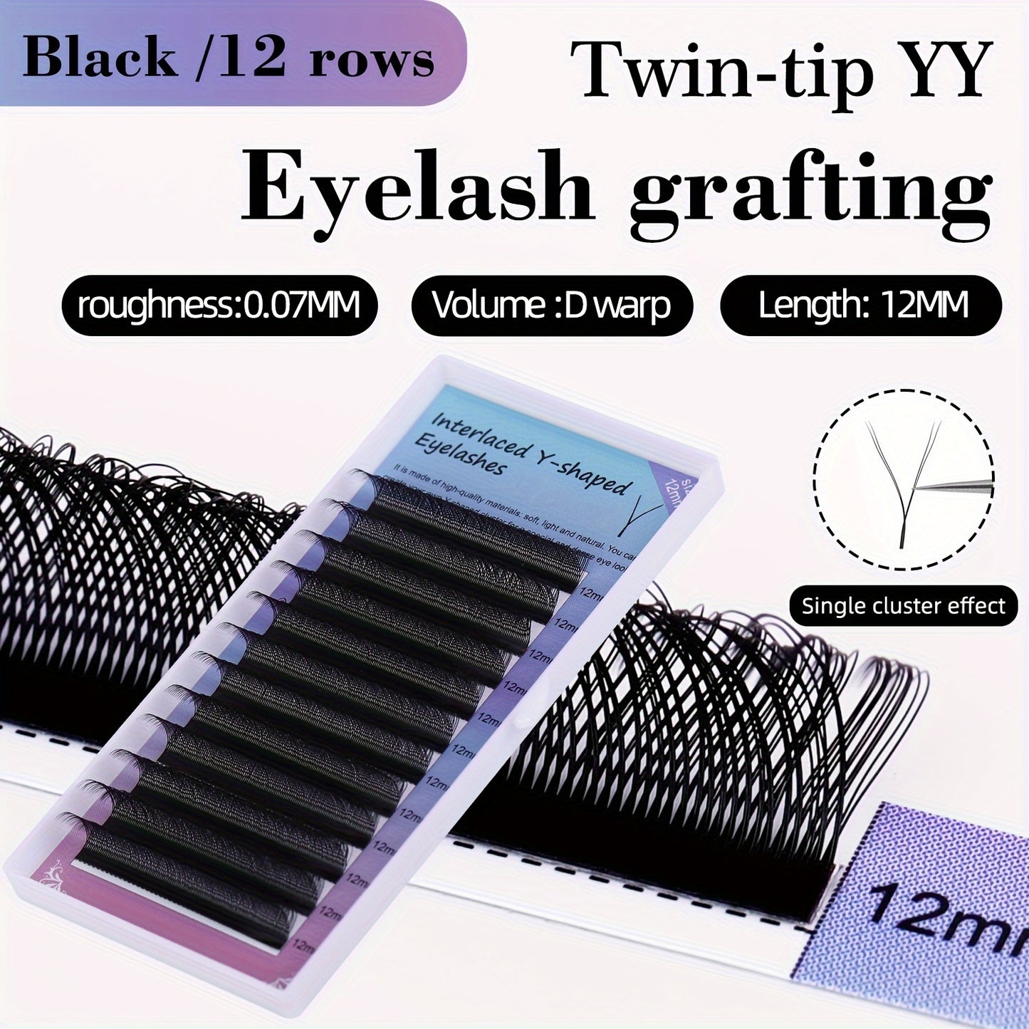 YY Pre-Made Eyelashes 2-Row D-Curl False Eyelashes Kit - Natural Look 0.07mm Thick, Easy to Apply, Variety of Lengths (8-15mm), Perfect for Beginners