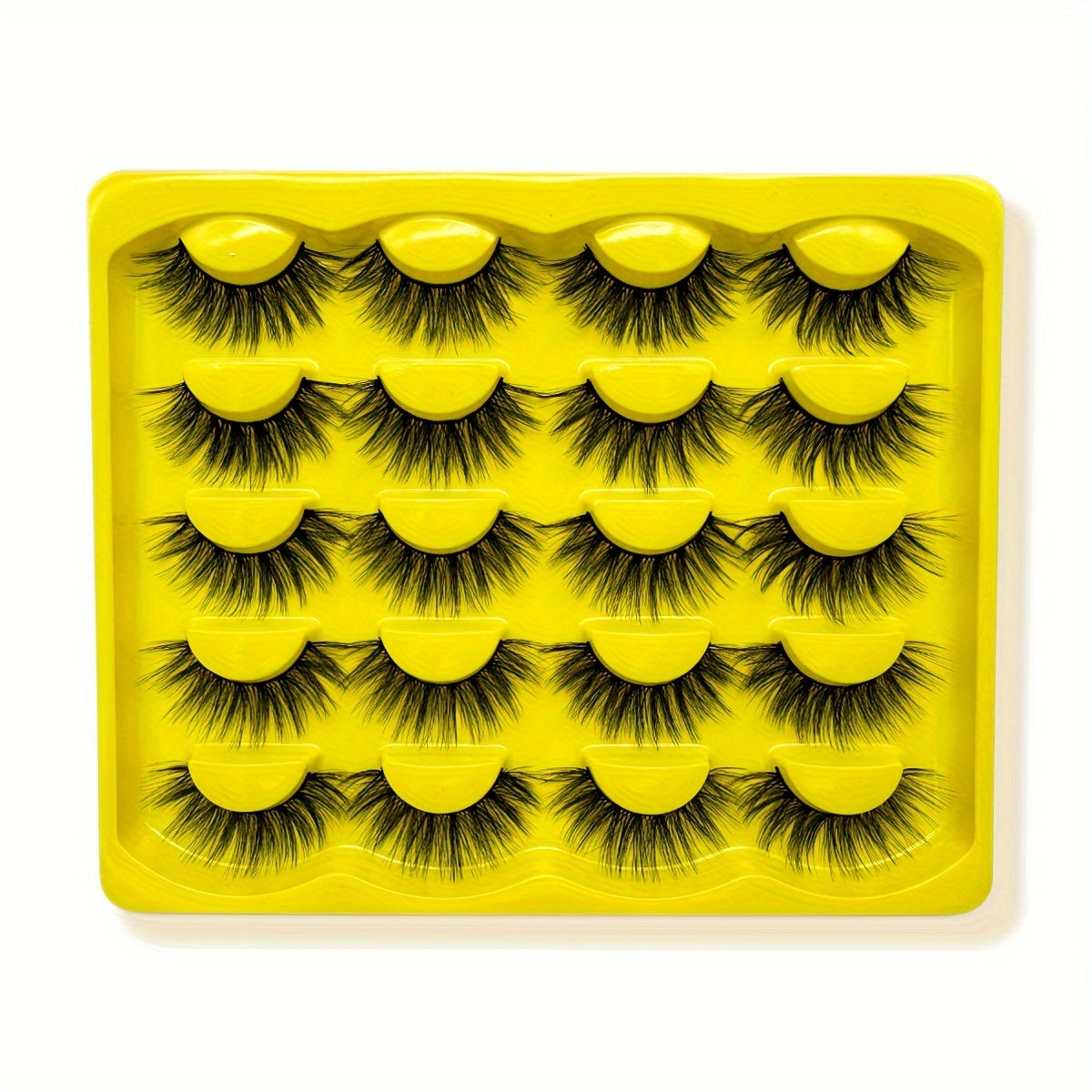 10 Pairs of Luxurious Wispy Natural Faux Mink Eyelashes - 3D Dramatic Volume, Fluffy & Long, Cat Eye Manga Style