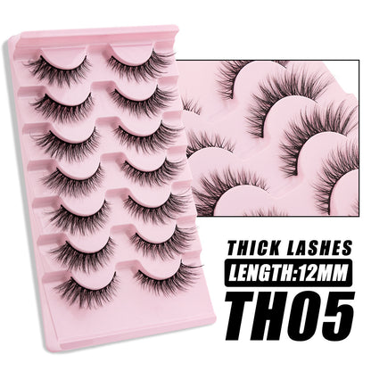 7 Pairs of Luxurious 3D Cat Eye Mink Lashes - Realistic, Long-Lasting, Reusable, Cruelty-Free.