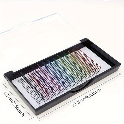 100pcs DIYDAY Glitter Eyelash Extensions - Mixed Color Premade Fan Lashes for Halloween Makeup