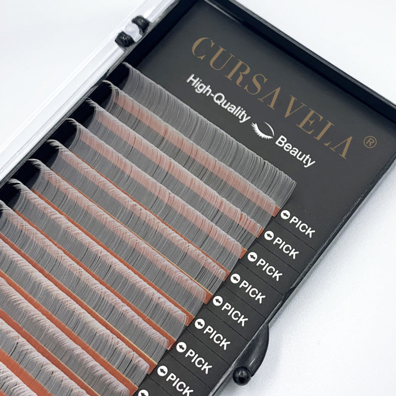 Colorful Eyelashes 100pcs 16 Rows Korean PBT Faux Soft Mink Individual Eyelash Extension Supplies | Professional Natural Russian Volume Lashes