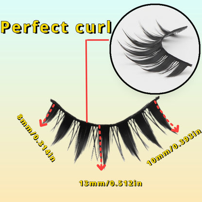 Dramatic 3D Thick & Curly False Eyelashes - Beginner-Friendly, Reusable, Self-Adhesive for Bold Anime Looks