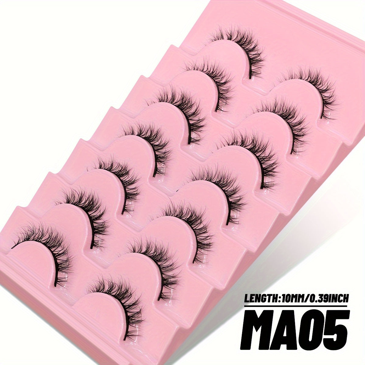 CURSAVELA 7 Pairs C Curl Luxurious 3D Faux Mink Manga Lashes - Natural Fluffy Cross Design