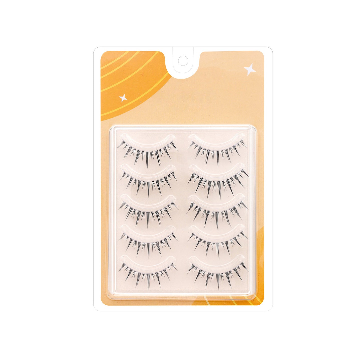 100 pcs Little Devil One-Piece Full Strip Lashes | Realistic Natural Transparent Band Lashes | 5 Pairs of Voluminous Eyelashes Wholesale