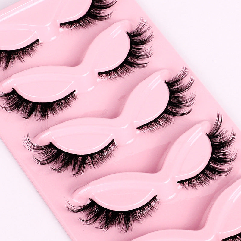 Diagonal Flare 5-Pair Set, Domestic 007 Material, 3D Voluminous, Dramatic Curl, Multi-Layered, One-Piece Eyelashes