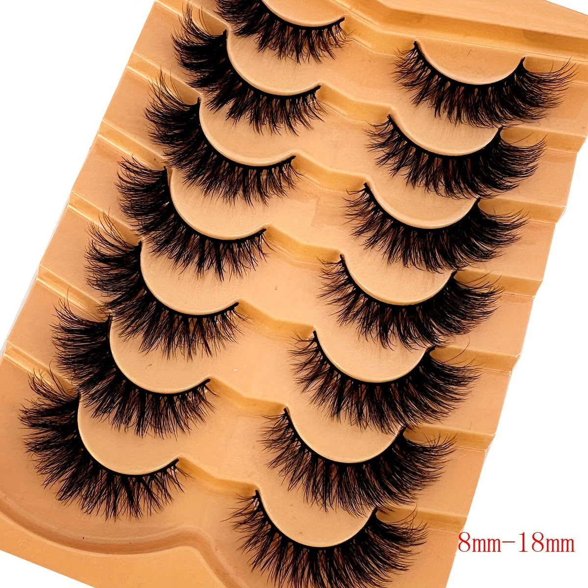 CURSAVELA 7 Pairs Faux Mink Lashes, Natural Look False Eyelashes, Wispy Cat Eye Lashes, Fluffy 3D Lashes, Natural Fake Strip Lashes