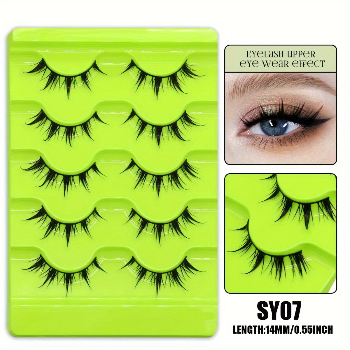 Easy Fan Eyelashes 7 Pairs Manga Lashes - Natural Individual Anime Lashes, Eyelash Extensions for Anime-Inspired Makeup